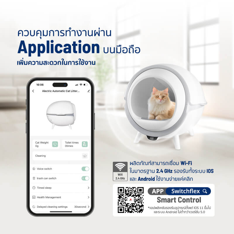 ห้องน้ำแมวอัตโนมัติ ALECTRIC รุ่น LB1 สีขาว_4